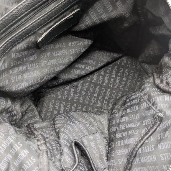 STEVE MADDEN Bfallon sequin velvet and faux-leather medium backpack - BLACK - Picture 10 of 11